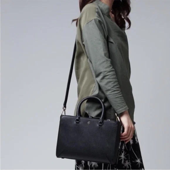 NWT Tory Burch Robinson Small Zip Tote Dark Peony - Picture 12 of 12